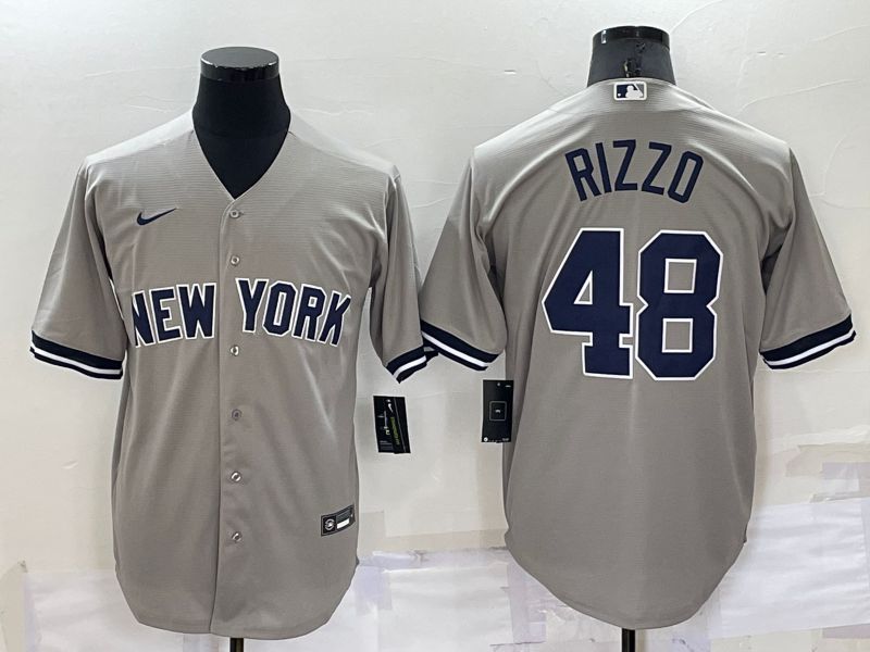 Men New York Yankees 48 Rizzo Grey Game 2022 Nike MLB Jersey